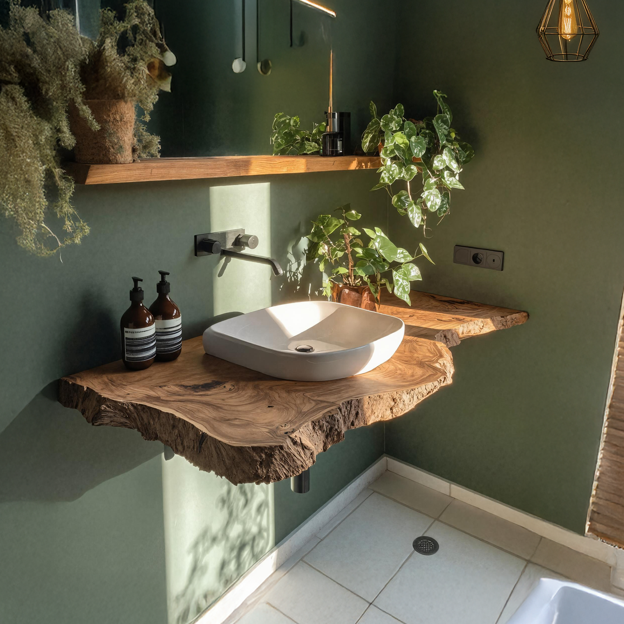 Rustic Live Edge Floating Vanity For Bathroom Update SILDTTRBAS031