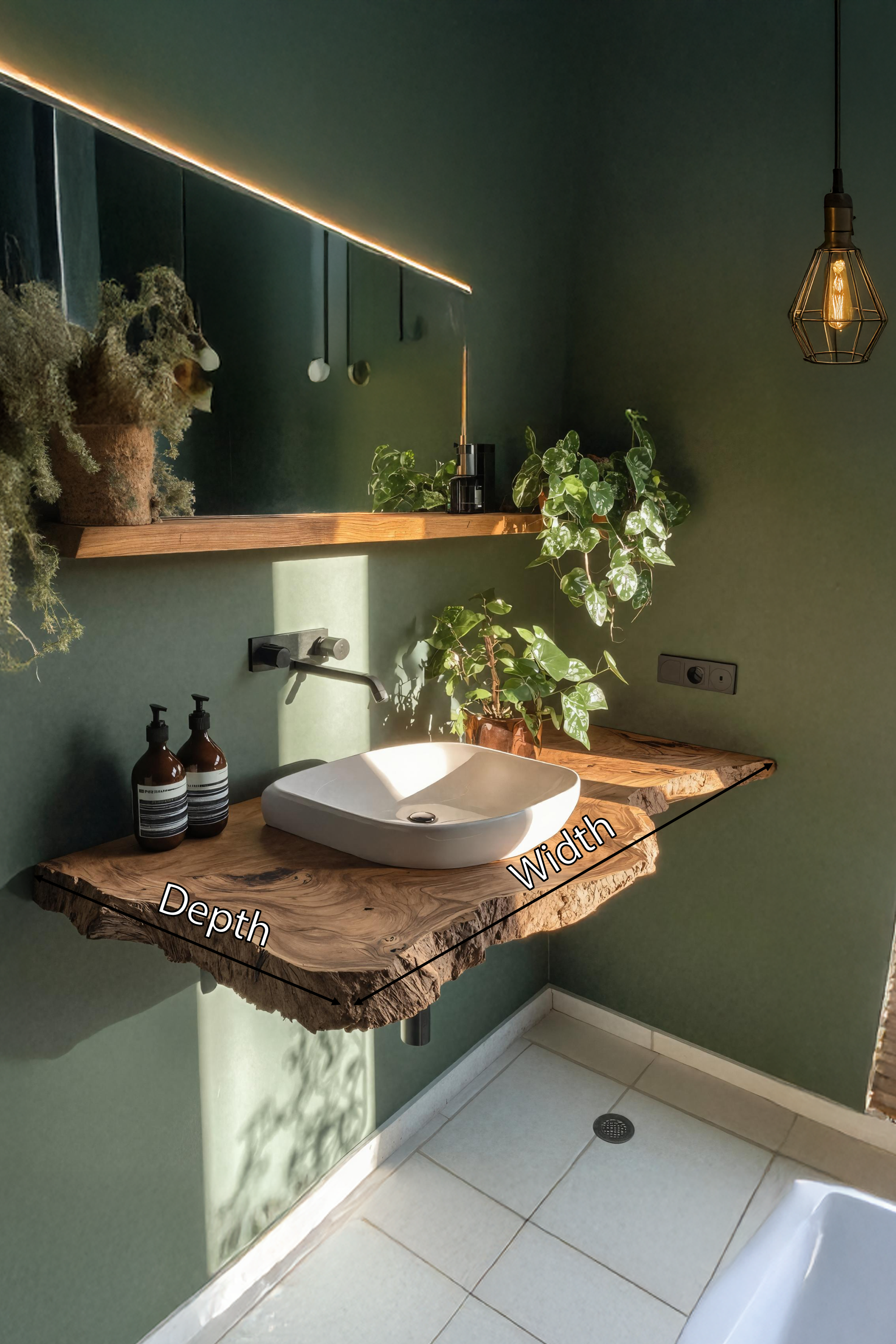 Rustic Live Edge Floating Vanity For Bathroom Update SILDTTRBAS031