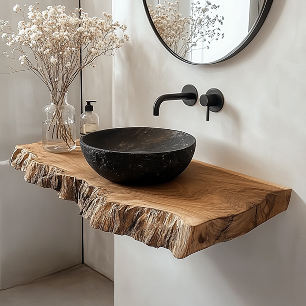 Rustic Live Edge Vanity Bathroom SINLSABRV069