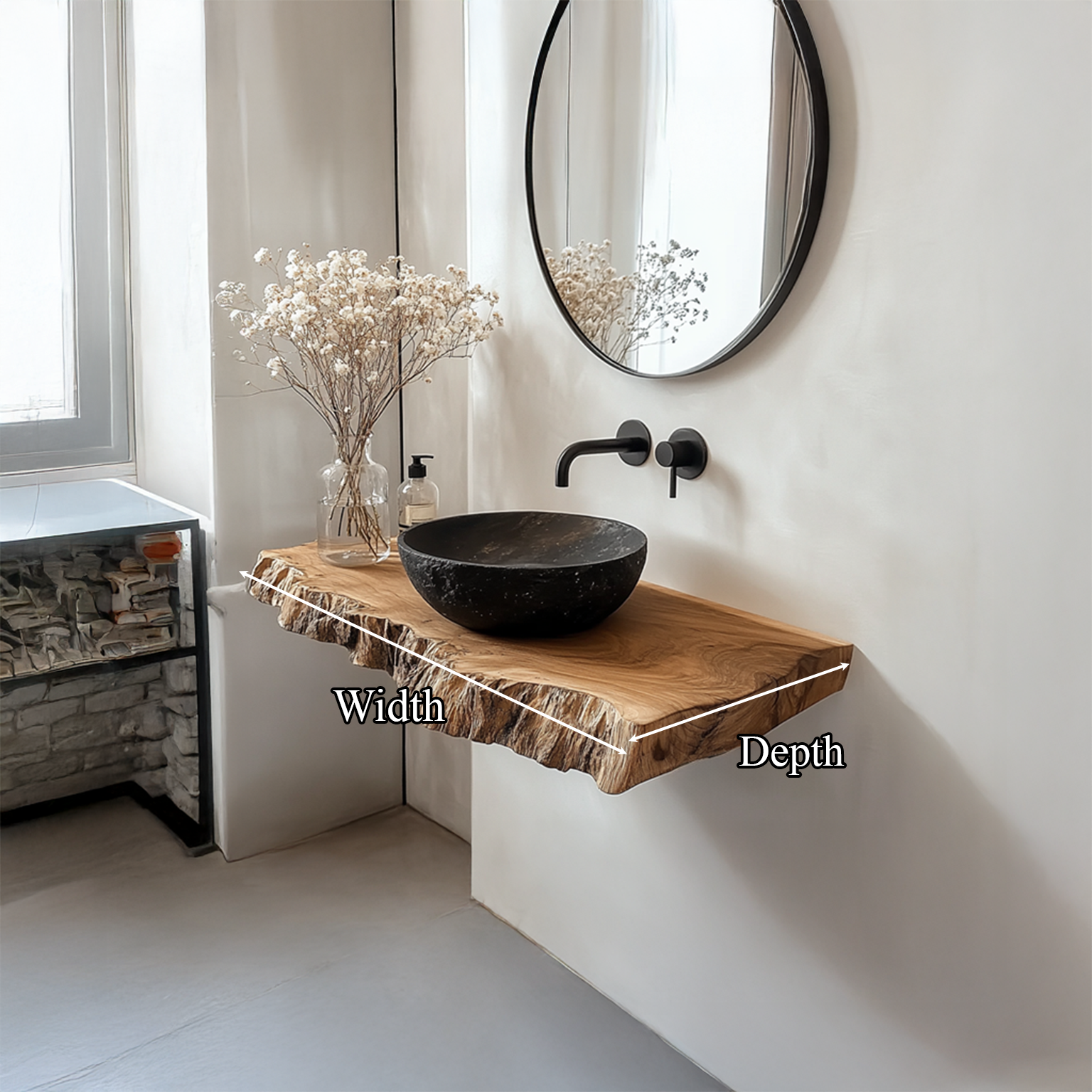 Rustic Live Edge Vanity Bathroom SINLSABRV069