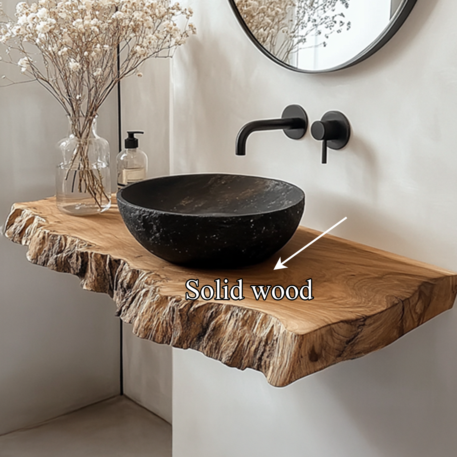 Rustic Live Edge Vanity Bathroom SINLSABRV069