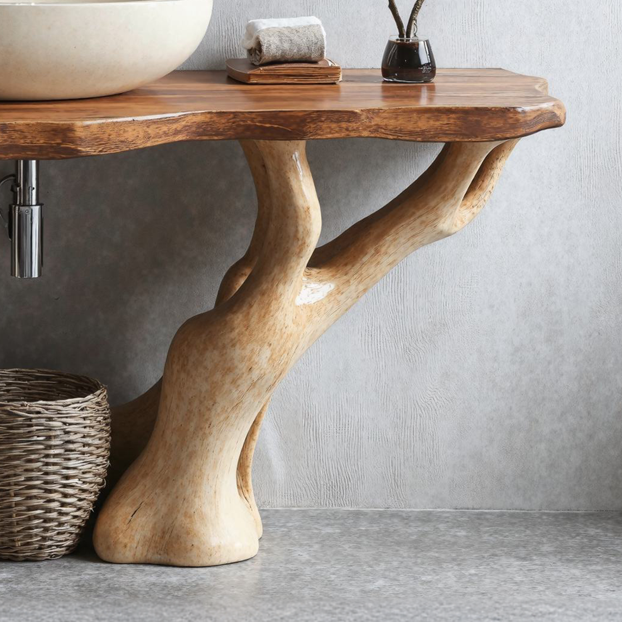 Rustic Live Edge Vanity For Contemporary Bathroom Spaces SILDTBRV101