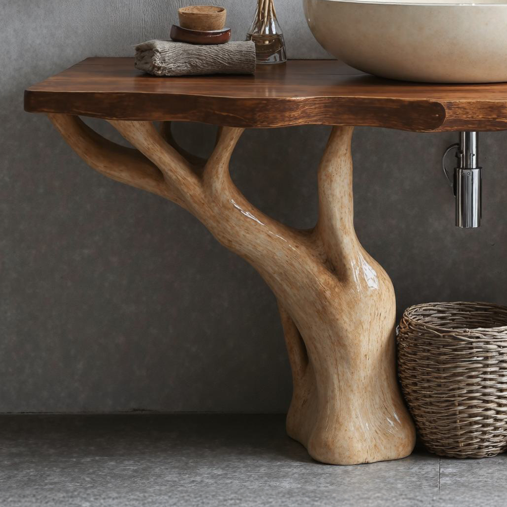 Rustic Live Edge Vanity For Contemporary Bathroom Spaces SILDTBRV101