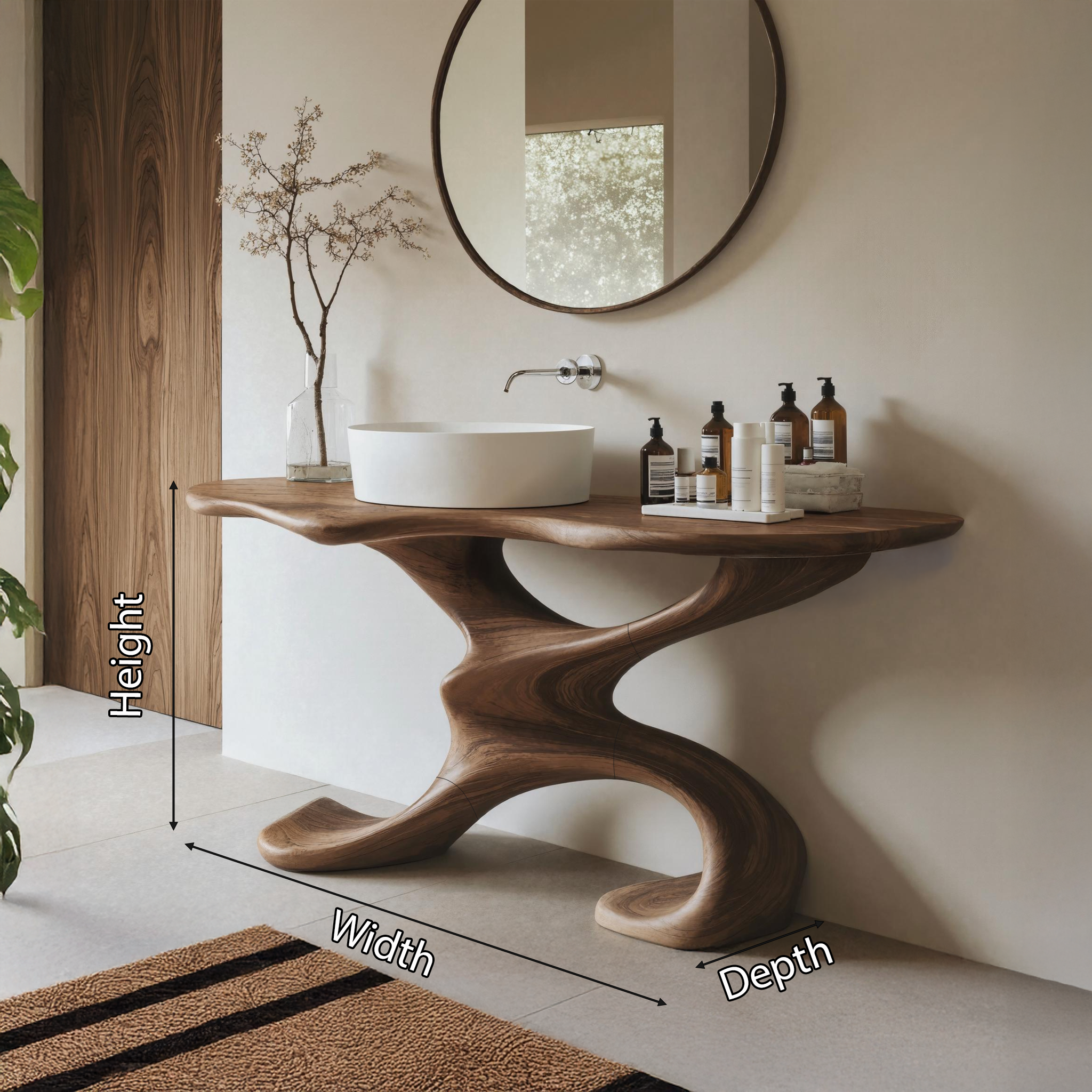 Rustic Live Edge Vanity For Earthy Bathroom Interiors SILDTTNBRV013