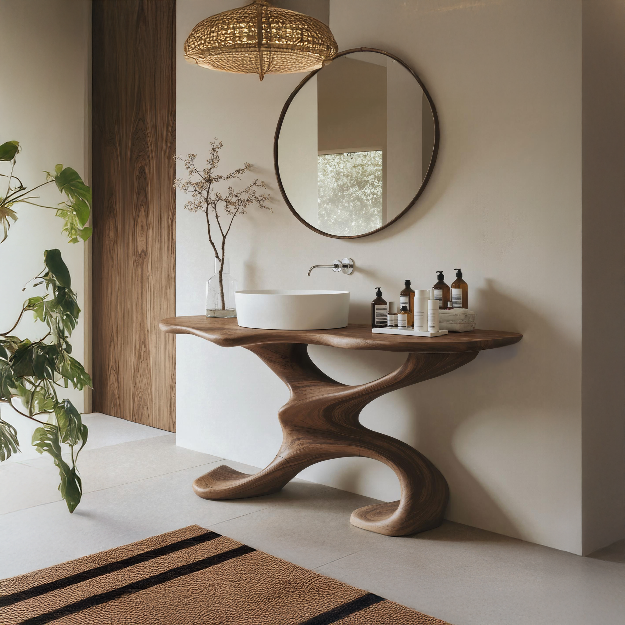 Rustic Live Edge Vanity For Earthy Bathroom Interiors SILDTTNBRV013