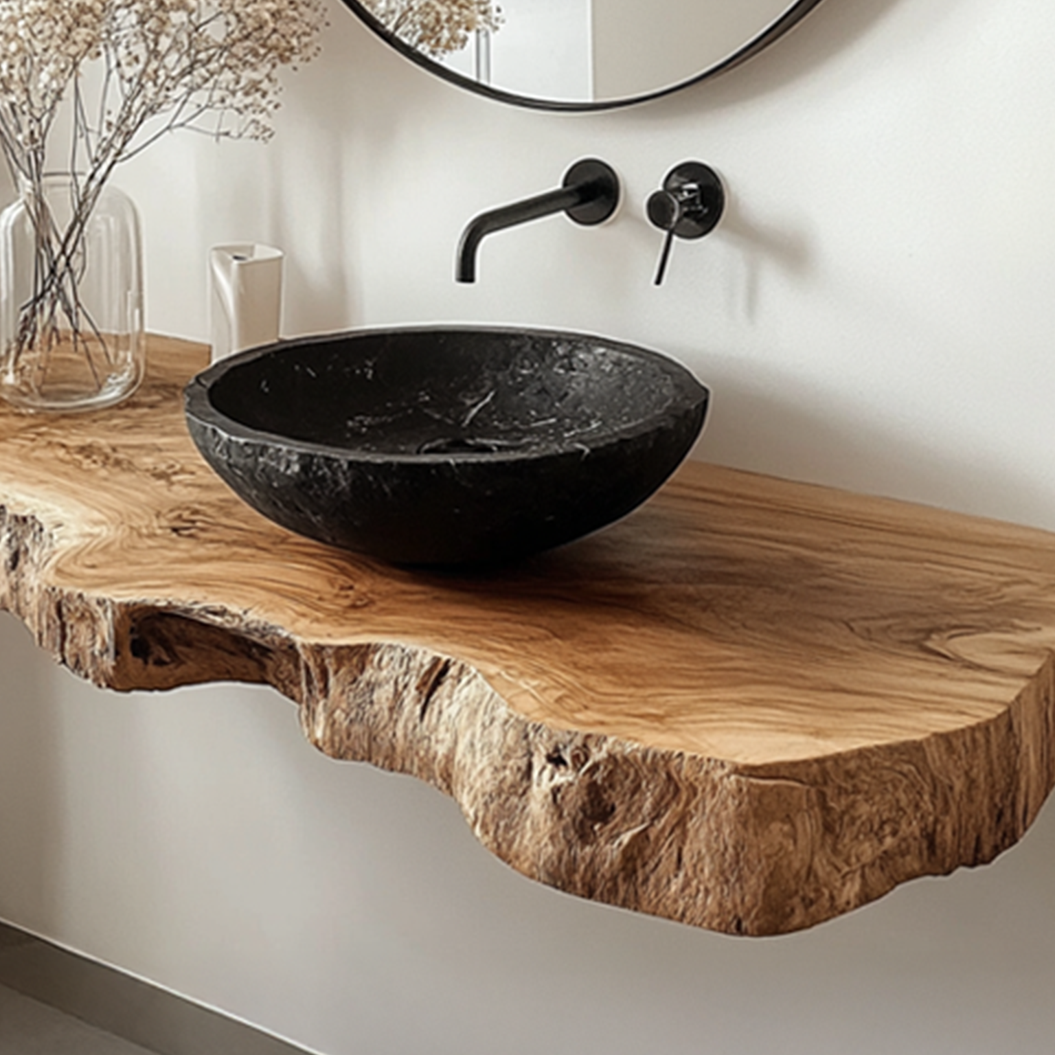 Rustic Minimalist Floating Shelf Bathroom Vanity SINLSABRV065