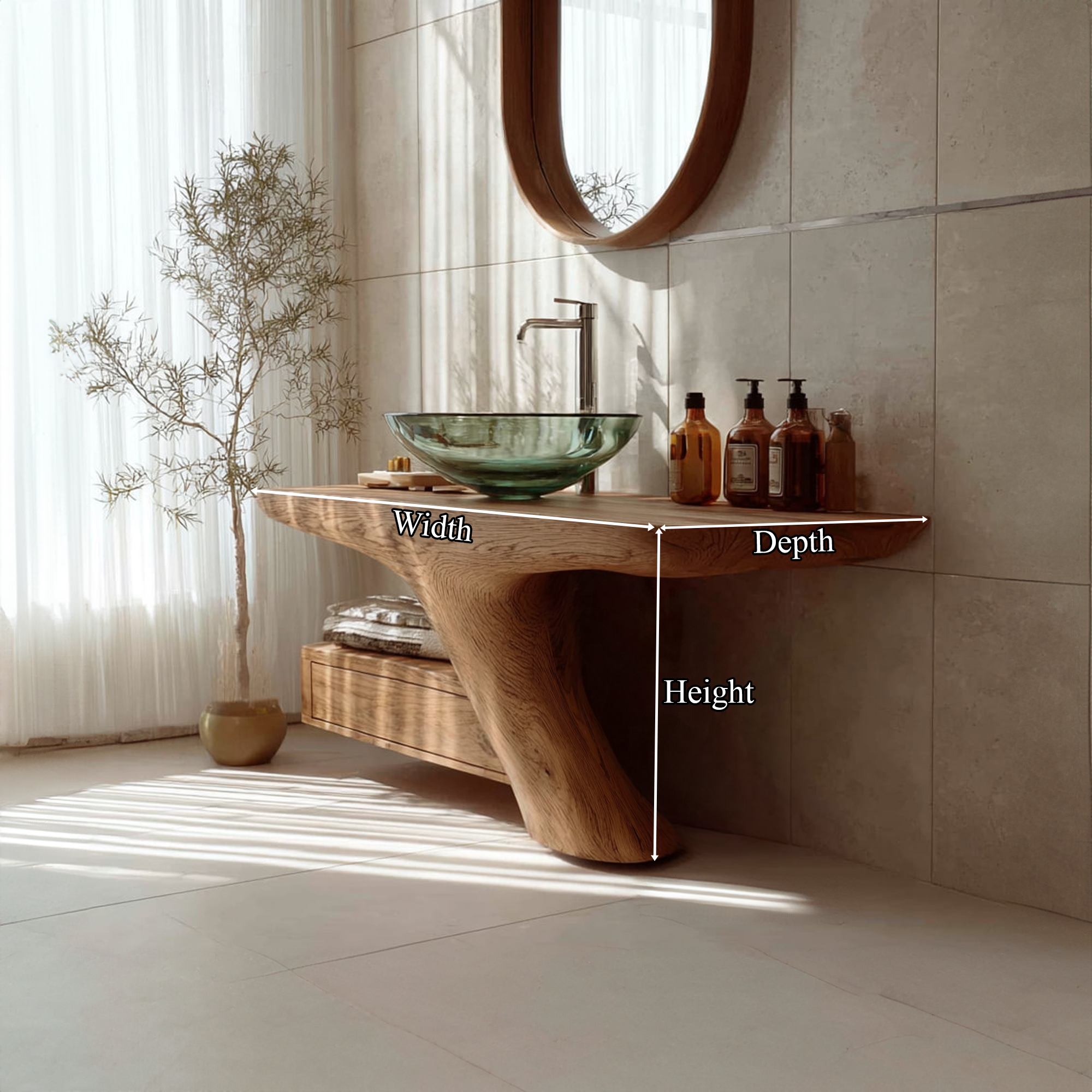 Rustic Minimalist Storage Vanity Bathroom SINLKIBRV130