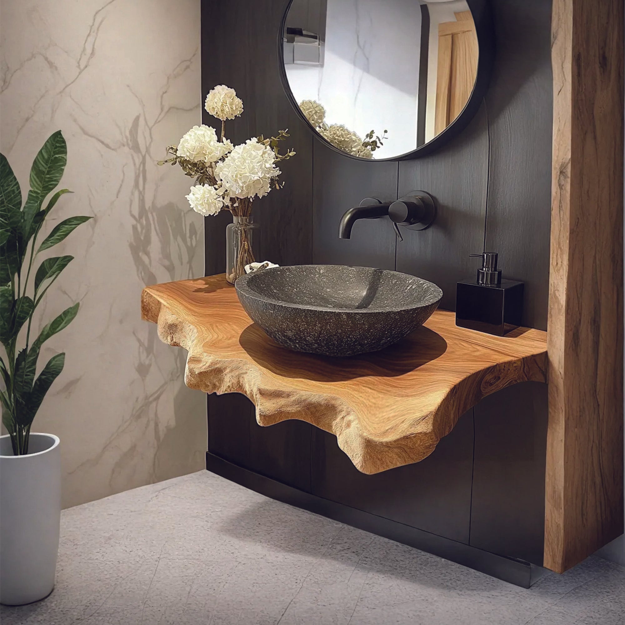 Rustic Modern Wood Sink Stand Apartment SINLBRV052