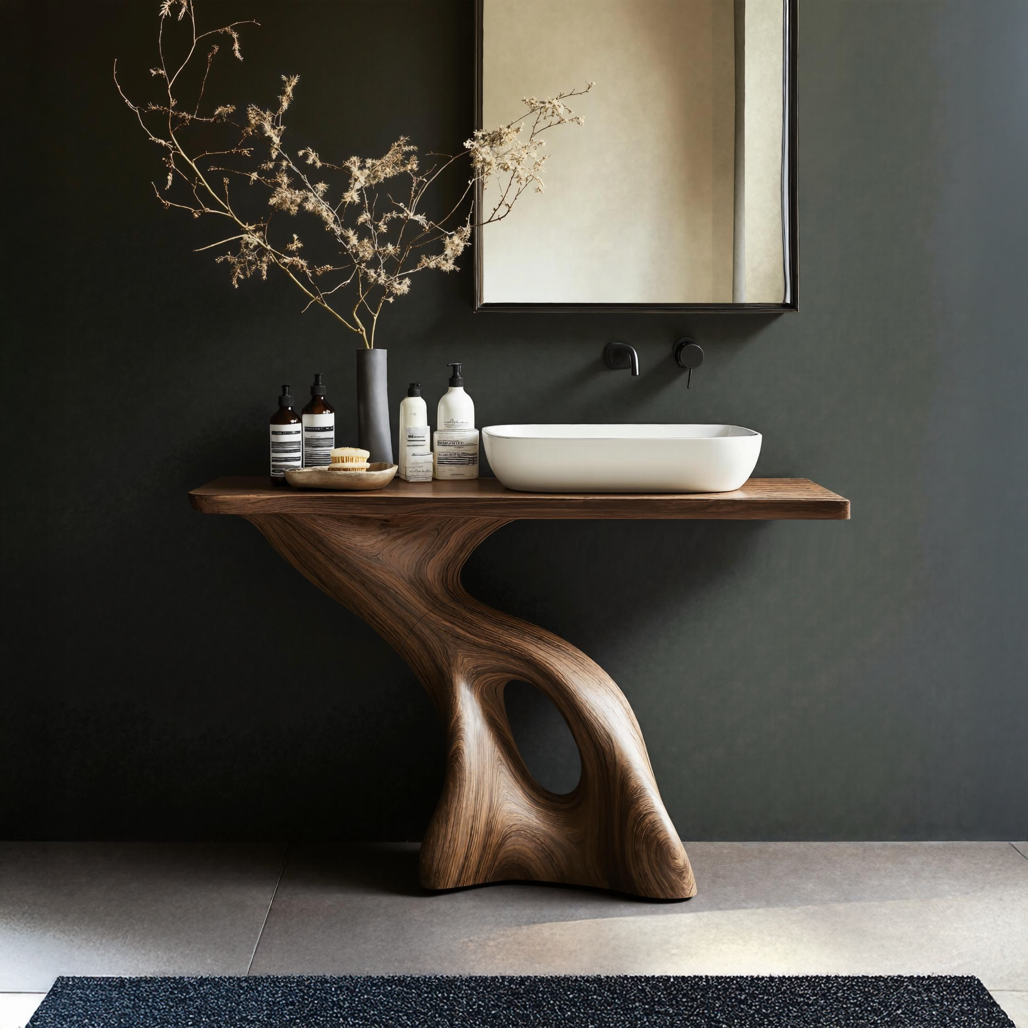 Rustic Solid Vanity For Vintage Bathroom Styling SILDTTNBRV009