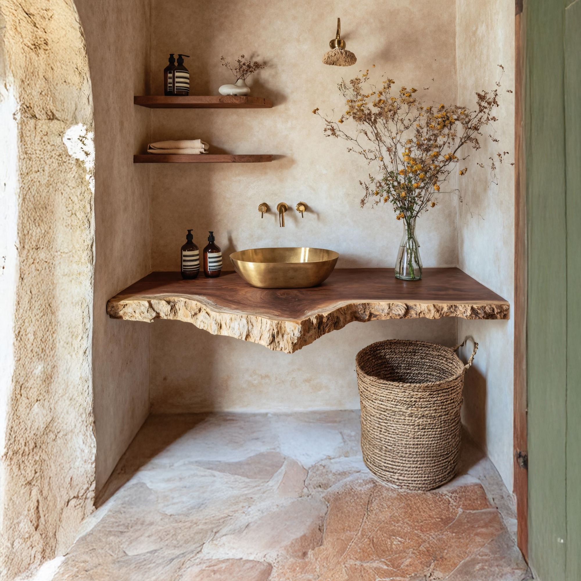 Rustic Wooden Floating Vanity For Small Bathroom Spaces SILDTTRBAS005