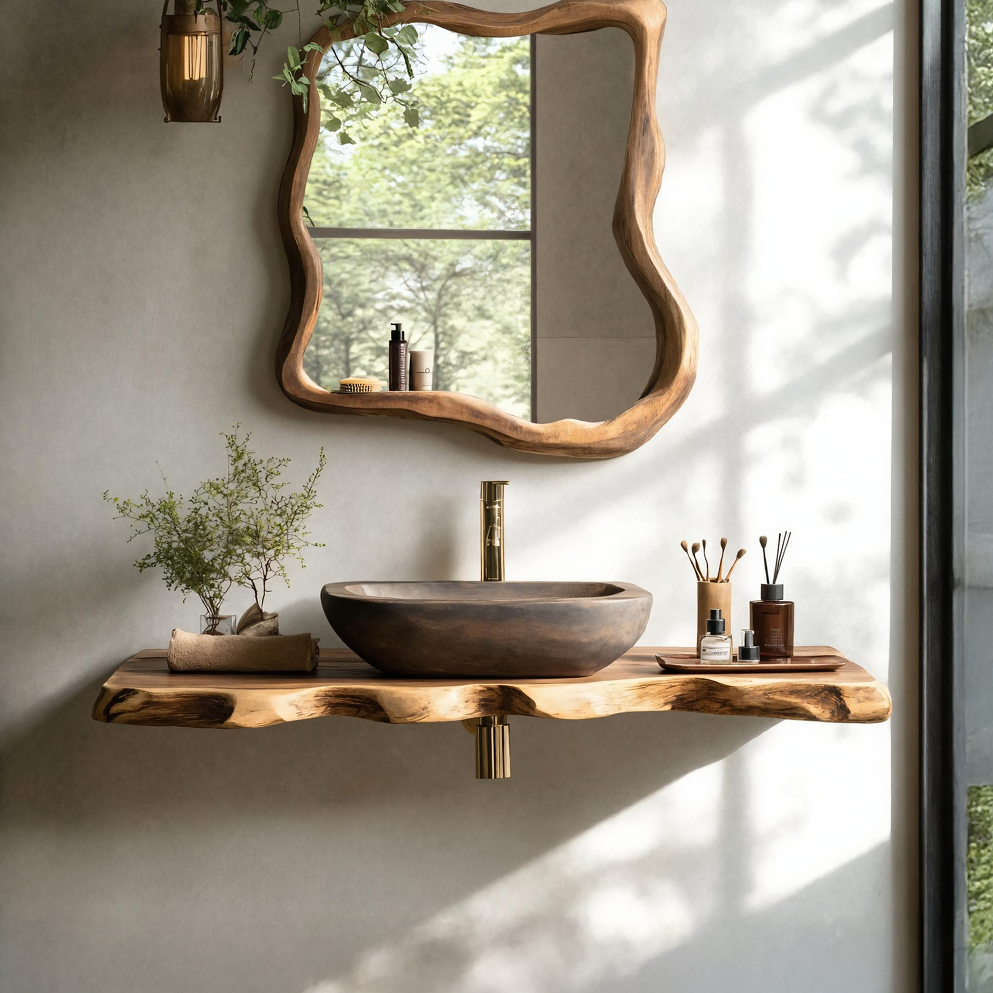 Rustic Wooden Vanity For Bathroom Decor SILDTTRBAS027