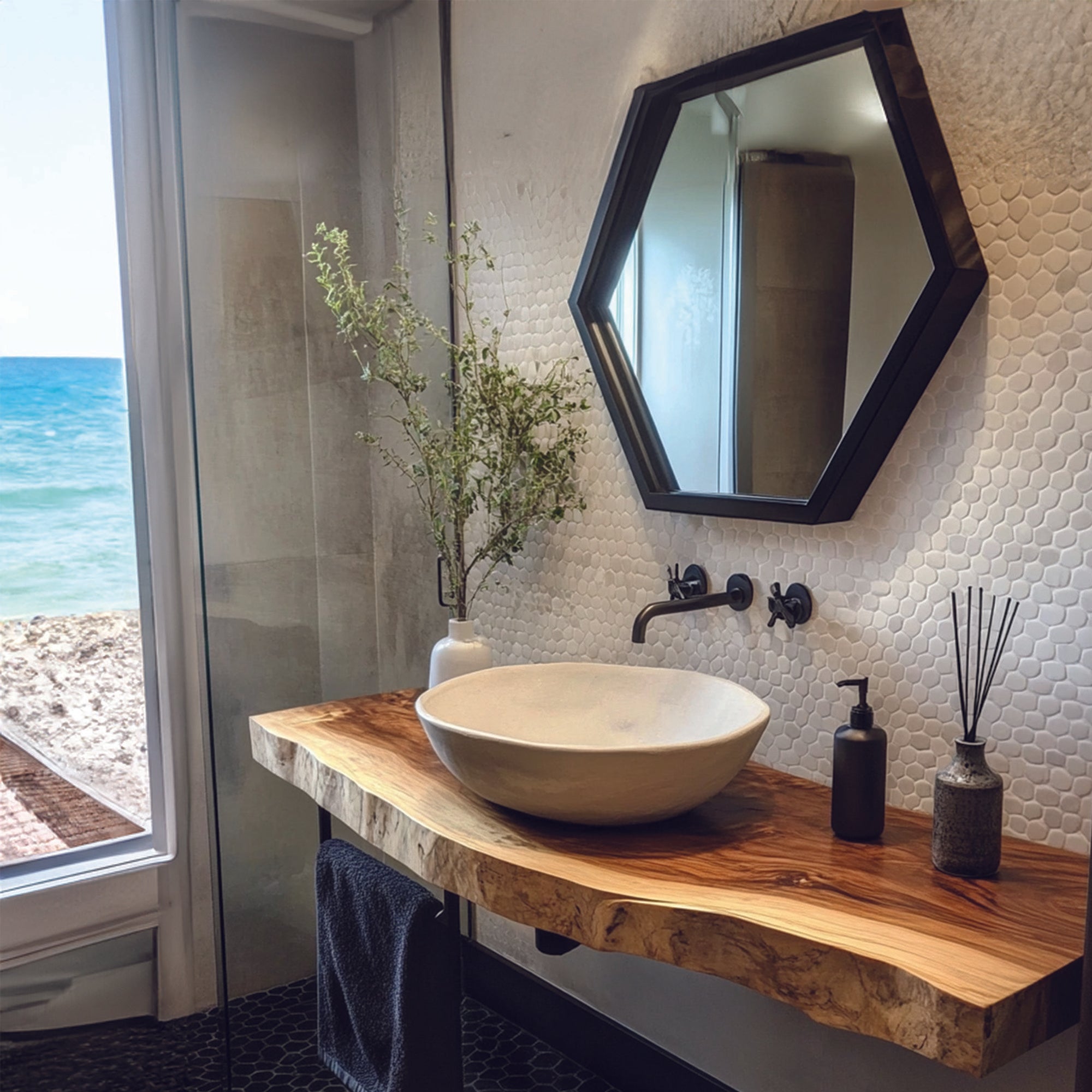 Rustics Coastal Wooden Sink Cabinet Bathroom SINLBRV048