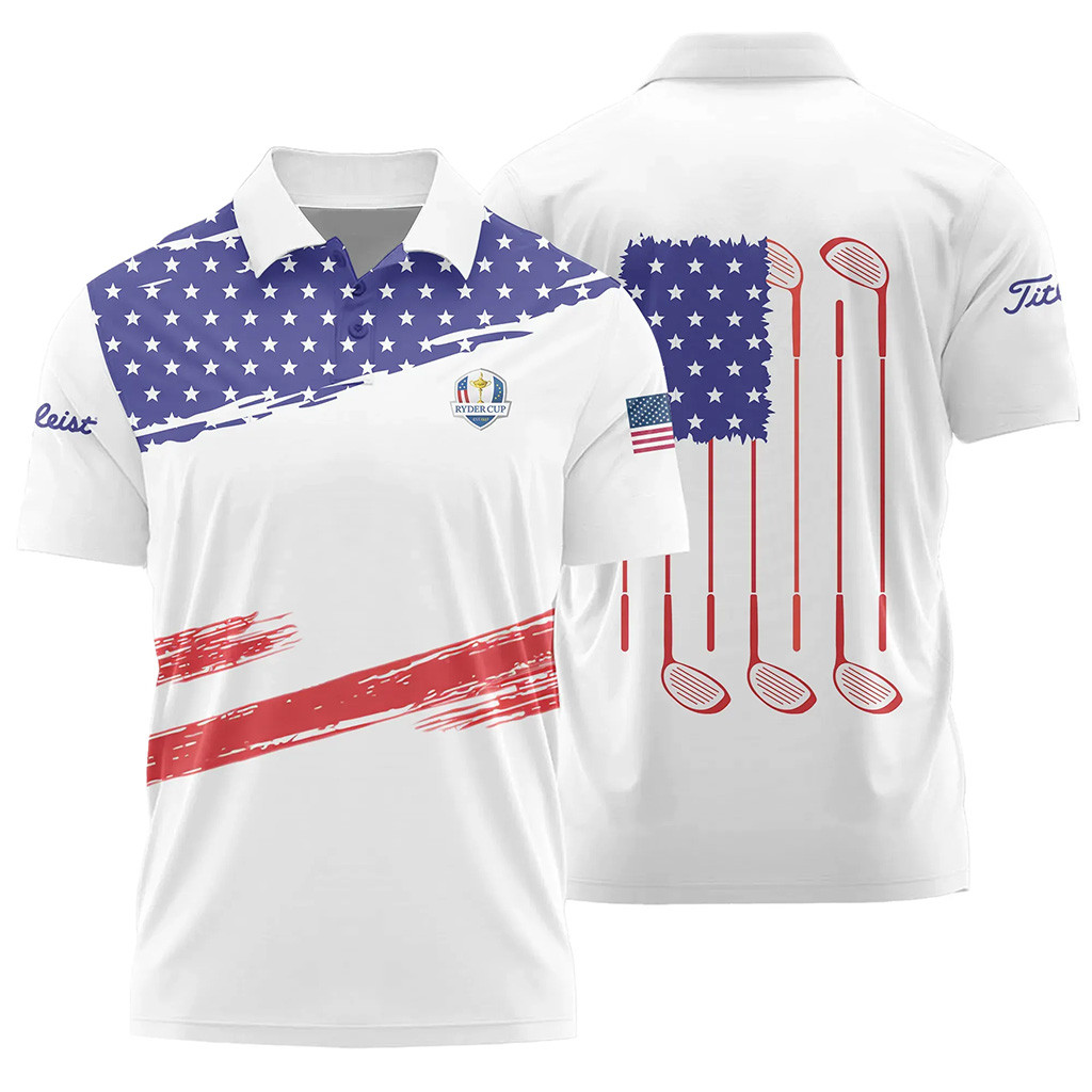 Ryder Cup Merch 2025 Titleist Ryder Cup American Flag Polo Shirt Best Golf Gifts For Dad