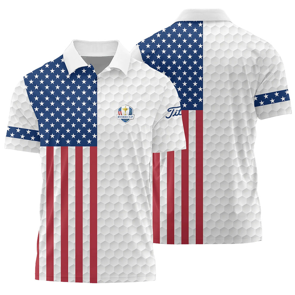 Ryder Cup Merch 2025 Titleist Ryder Cup USA Flag Polo Shirt Gifts For New Golfers