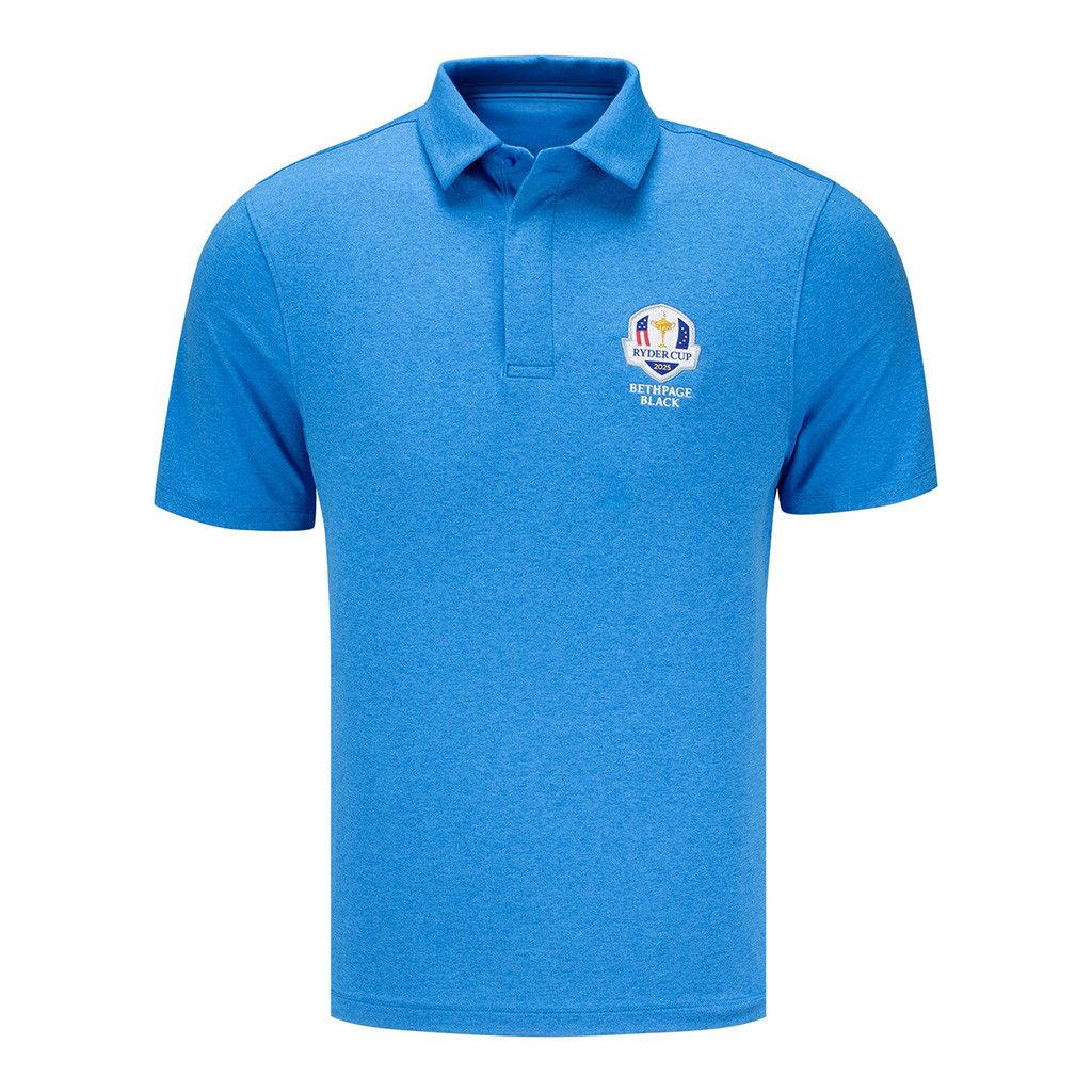 Ryder Cup Merch Under Armour 2025 Ryder Cup Drive Heather Polo Shirt Golfer Gift Ideas For Him