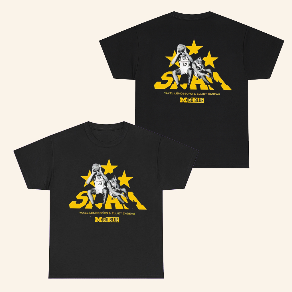 SLAM Yaxel Lendeborg And Elliot Cadeau Go Blue T-Shirt Michigan Basketball Merch Fan Gifts