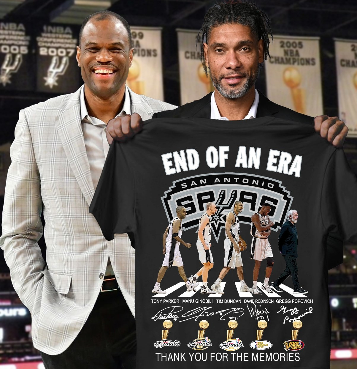 San Antonio Spurs End Of An Era Shirt Thank You For Memories Legendary Coach Gregg Popovich