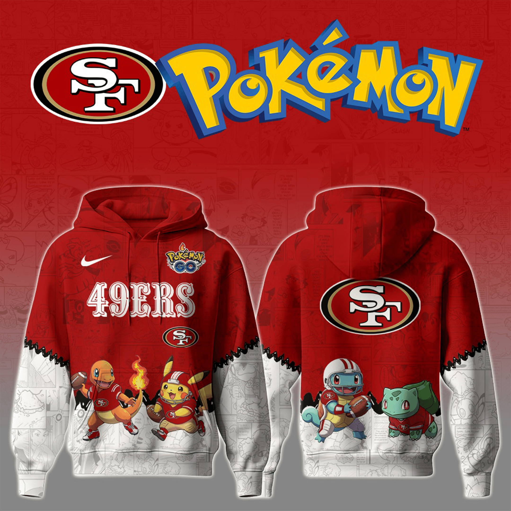 San Francisco 49ers x Pokemon Hoodie Limited Edition Merch Best Gift For Football Fans