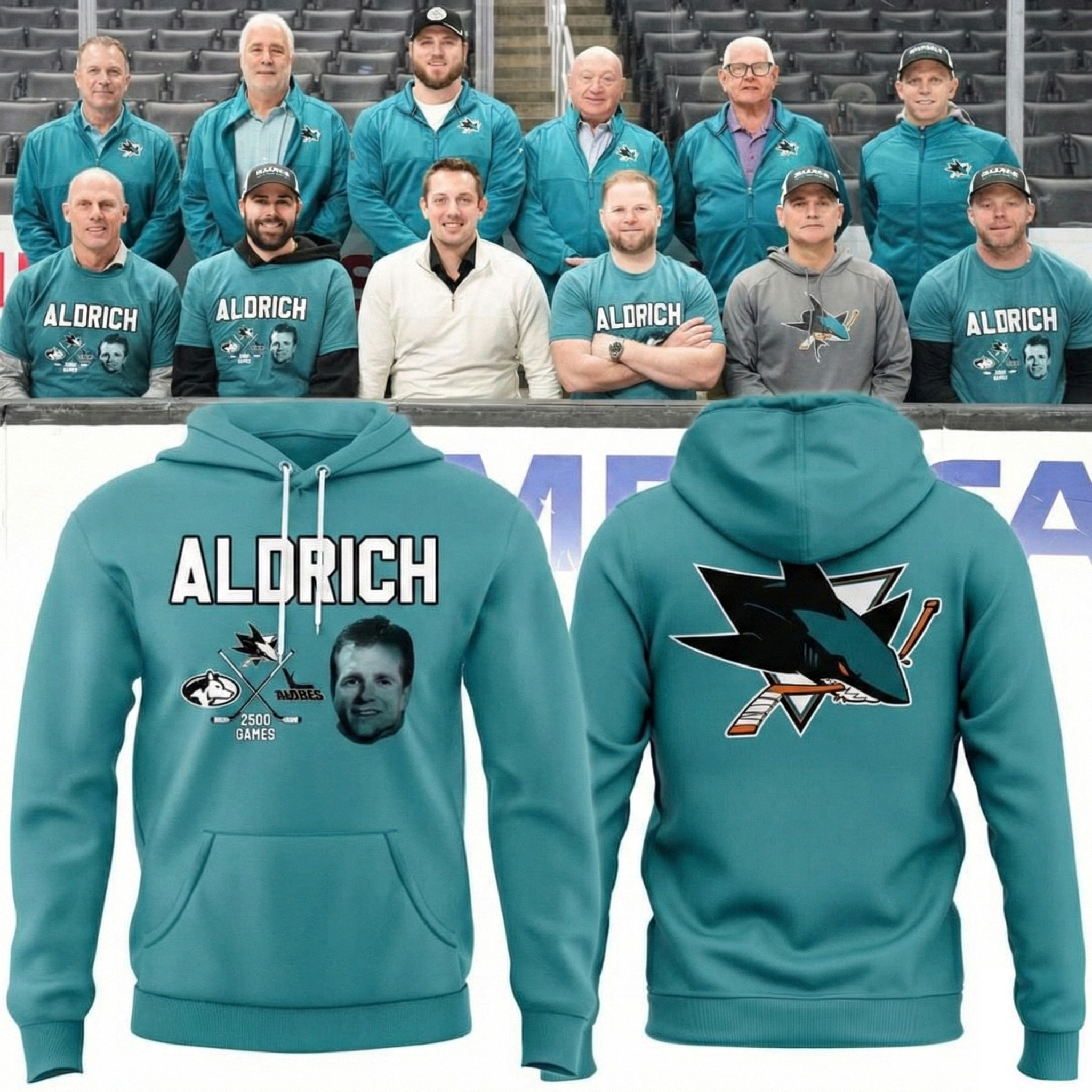 San Jose Sharks Coach Mike Aldrich Hoodie Sharks Merch Best Gift For Hockey Fans