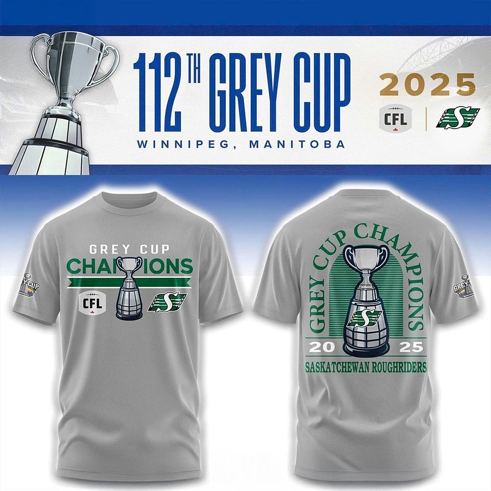 Saskatchewan Roughriders Grey Cup Champions 2025 T-Shirt Roughriders Merch Best Gift For Football Fans