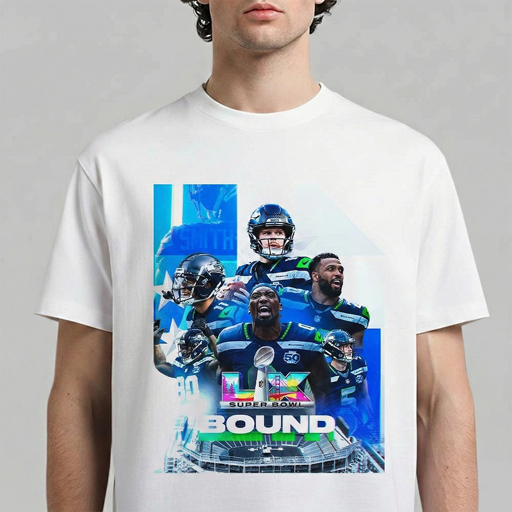 Seattle Seahawks 2025 NFC Champions Super Bowl LX Bound T-Shirt Football NFL Merch Best Gift For Football Fans