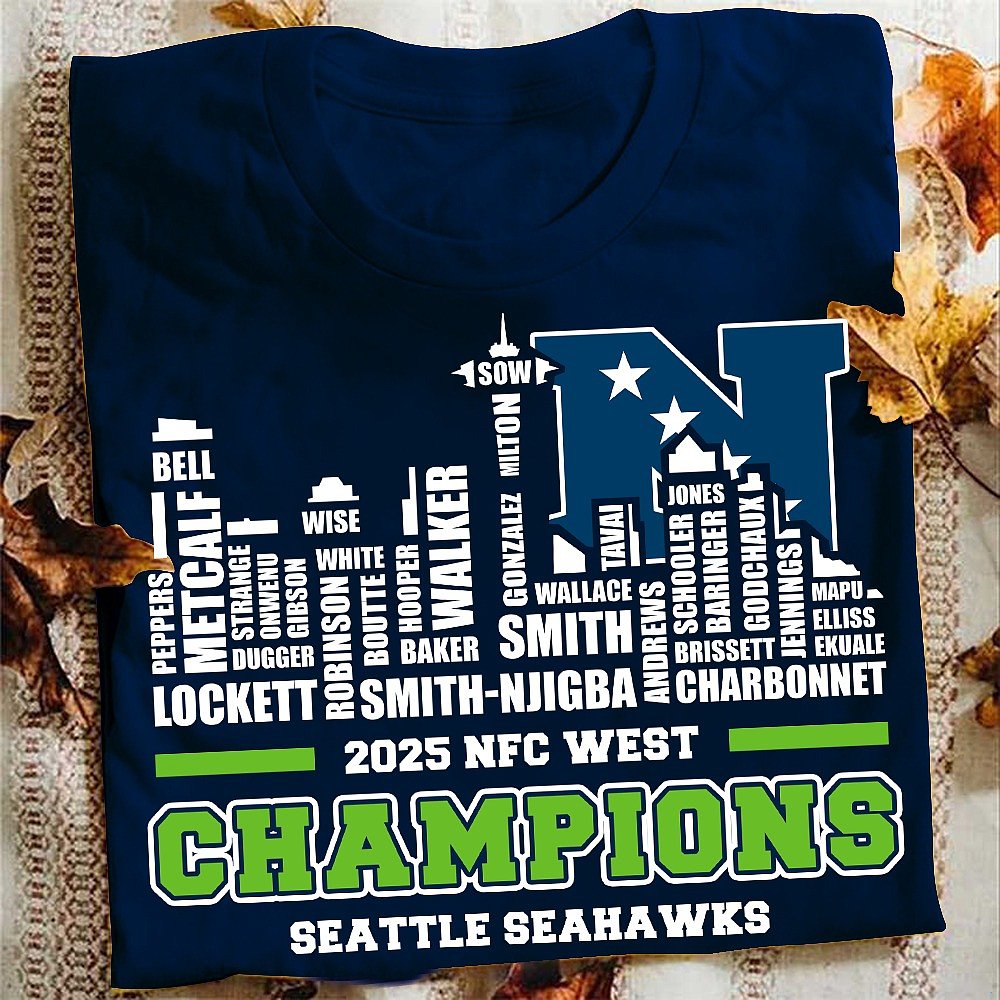 Seattle Seahawks 2025 NFC West Champion Team Players T-Shirt Best Gift For Football Fans
