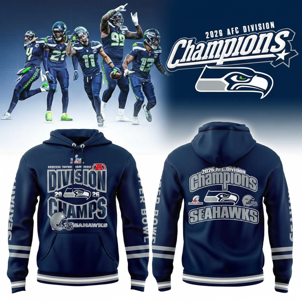 Seattle Seahawks 2026 AFC Division Champions Locker Room Hoodie Seahawks Apparel Gift For NFL Fans