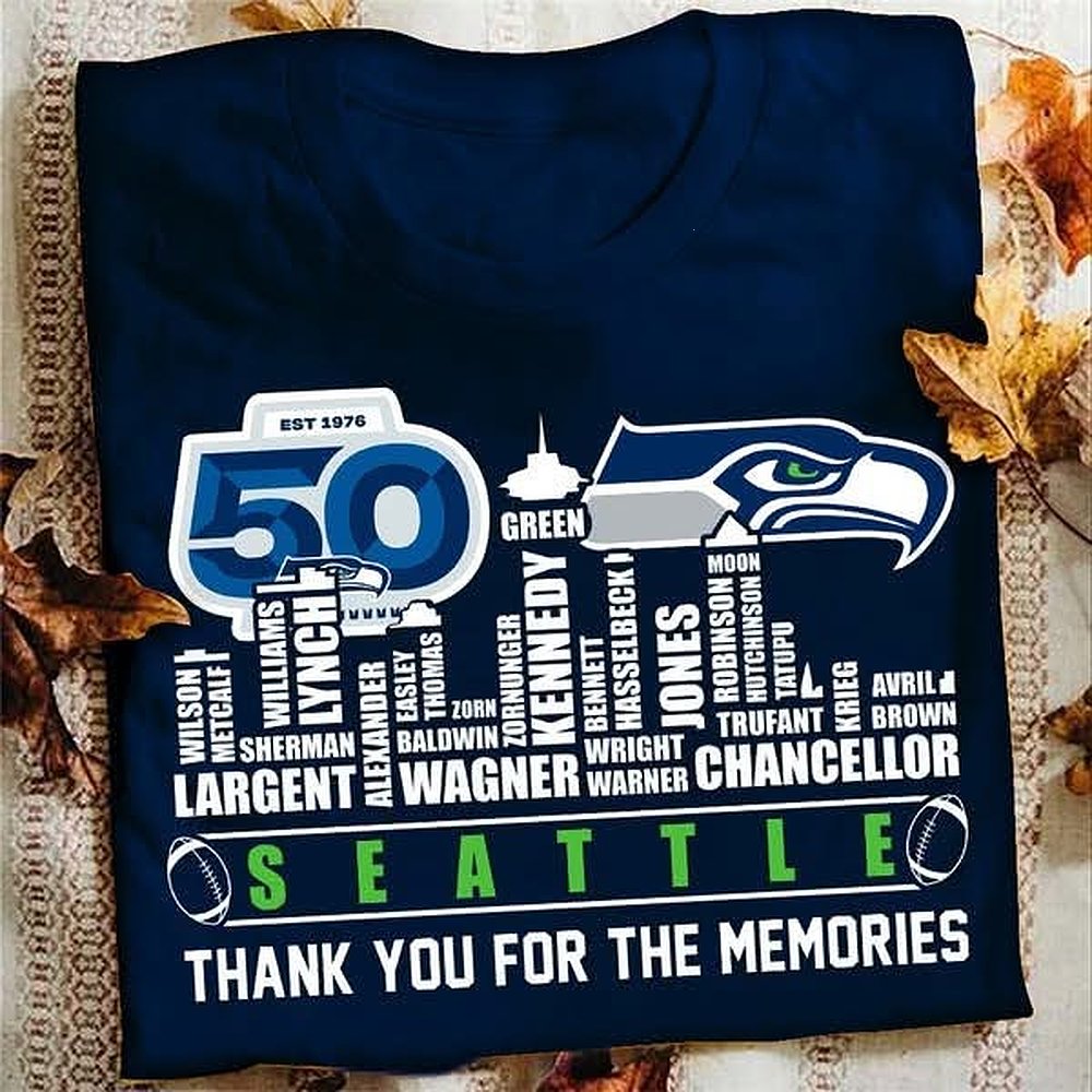 Seattle Seahawks 50th Anniversary Thank You For The Memories T-Shirt Seahawks Merch Best Gift For Football Fans