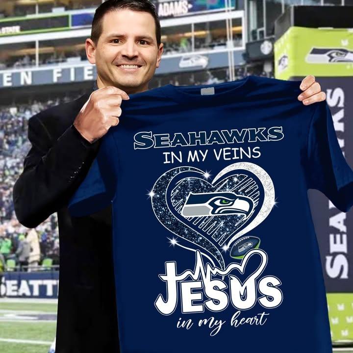 Seattle Seahawks Football Faith T-Shirt In My Veins Jesus In My Heart Best Gift For Football Fans