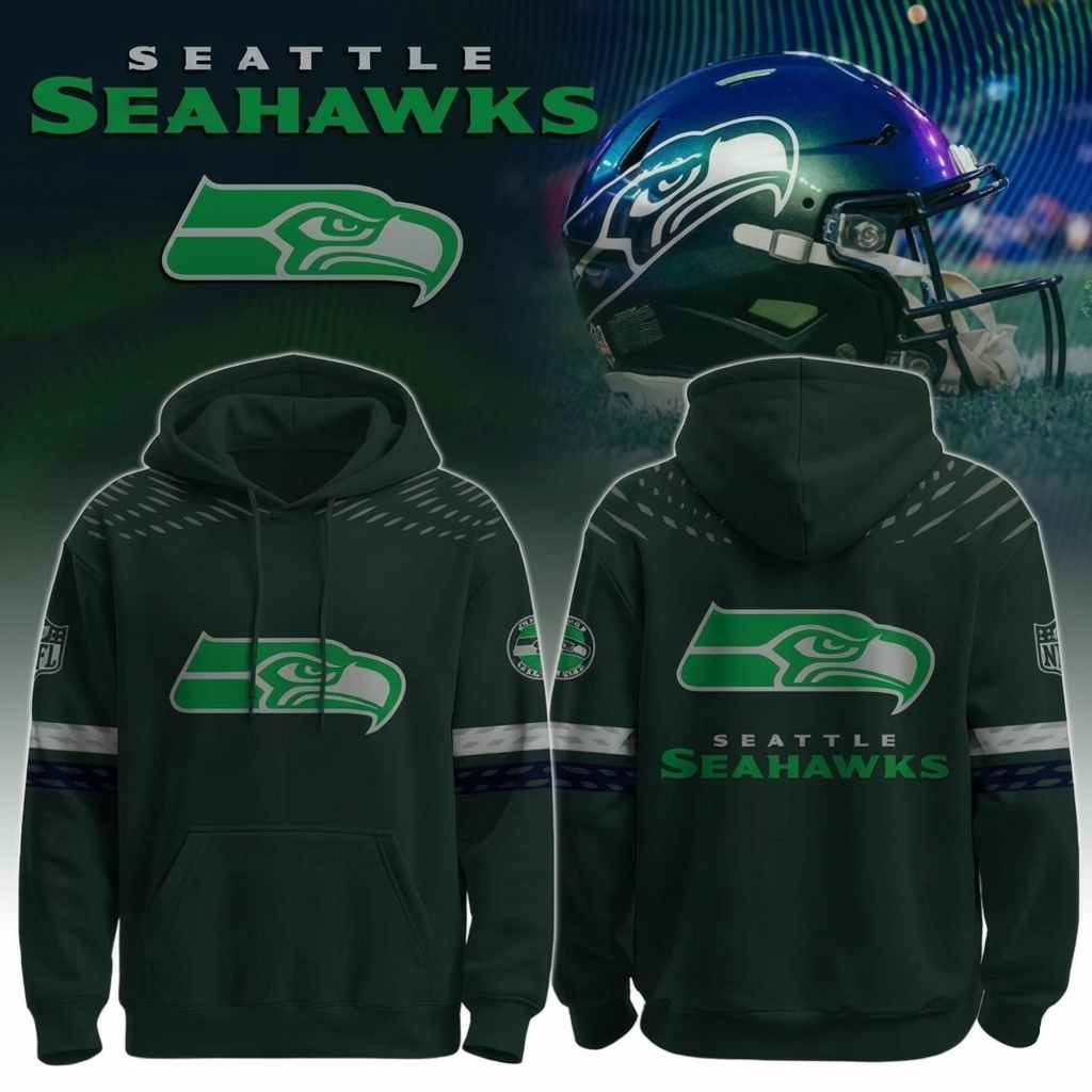 Seattle Seahawks Helmet Inspired Light Ray Detail Hoodie SEA Seahawks Merch Best Gift For Football Fans