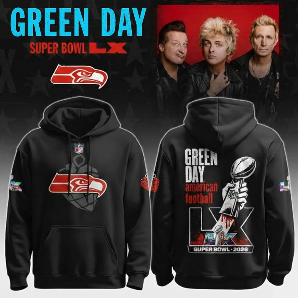 Seattle Seahawks Merch Green Day Super Bowl LX Punk Show Hoodie Seattle Seahawks Apparel NFL Fans Gifts