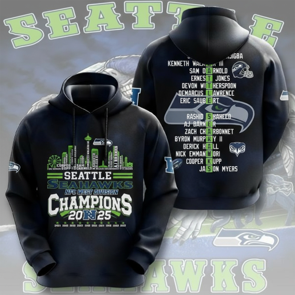 Seattle Seahawks Merch NFC Conference West Division Champions Hoodie Seattle Seahawks Apparel NFL Fans Gifts