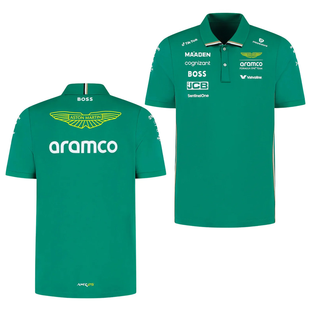 Sergio Checo Perez Merch Aston Martin F1 Fernando Alonso Genuine Stroll Polo Shirt Fan Apparel