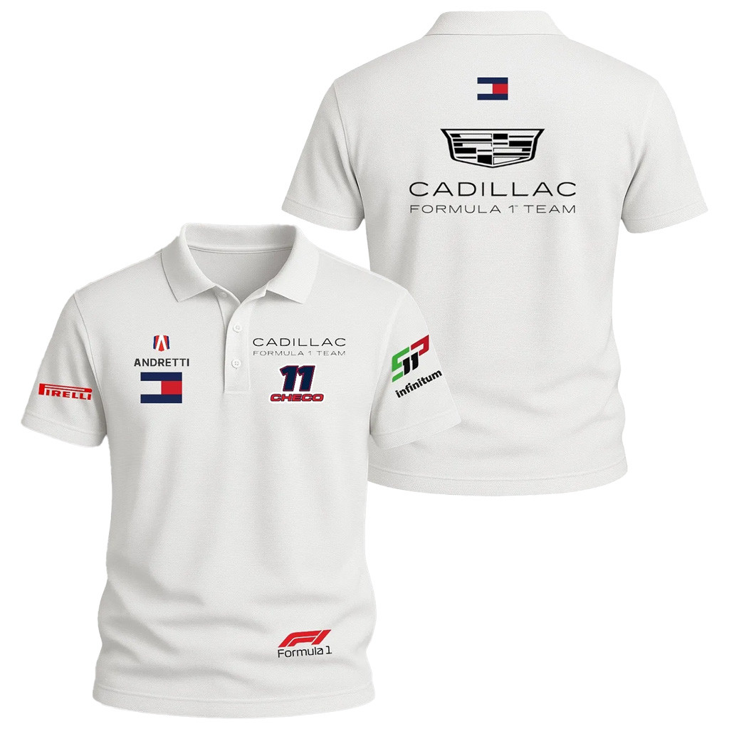 Sergio Checo Perez Merch Cadillac Czech F1 Polo Shirt Fan Clothing Gifts For Racing Fans