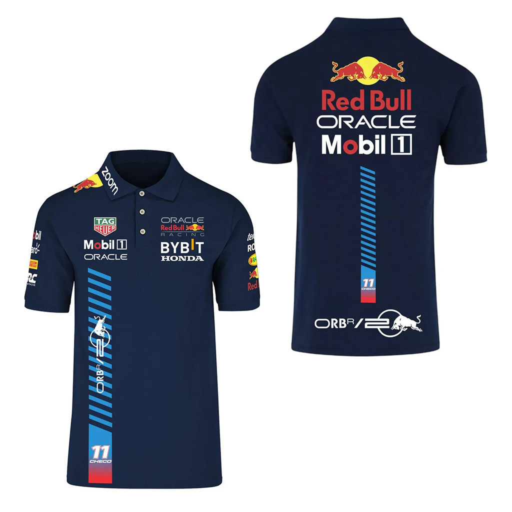 Sergio Checo Perez Merch Red Bull Racing F1 Czech Polo Shirt Presents For Him