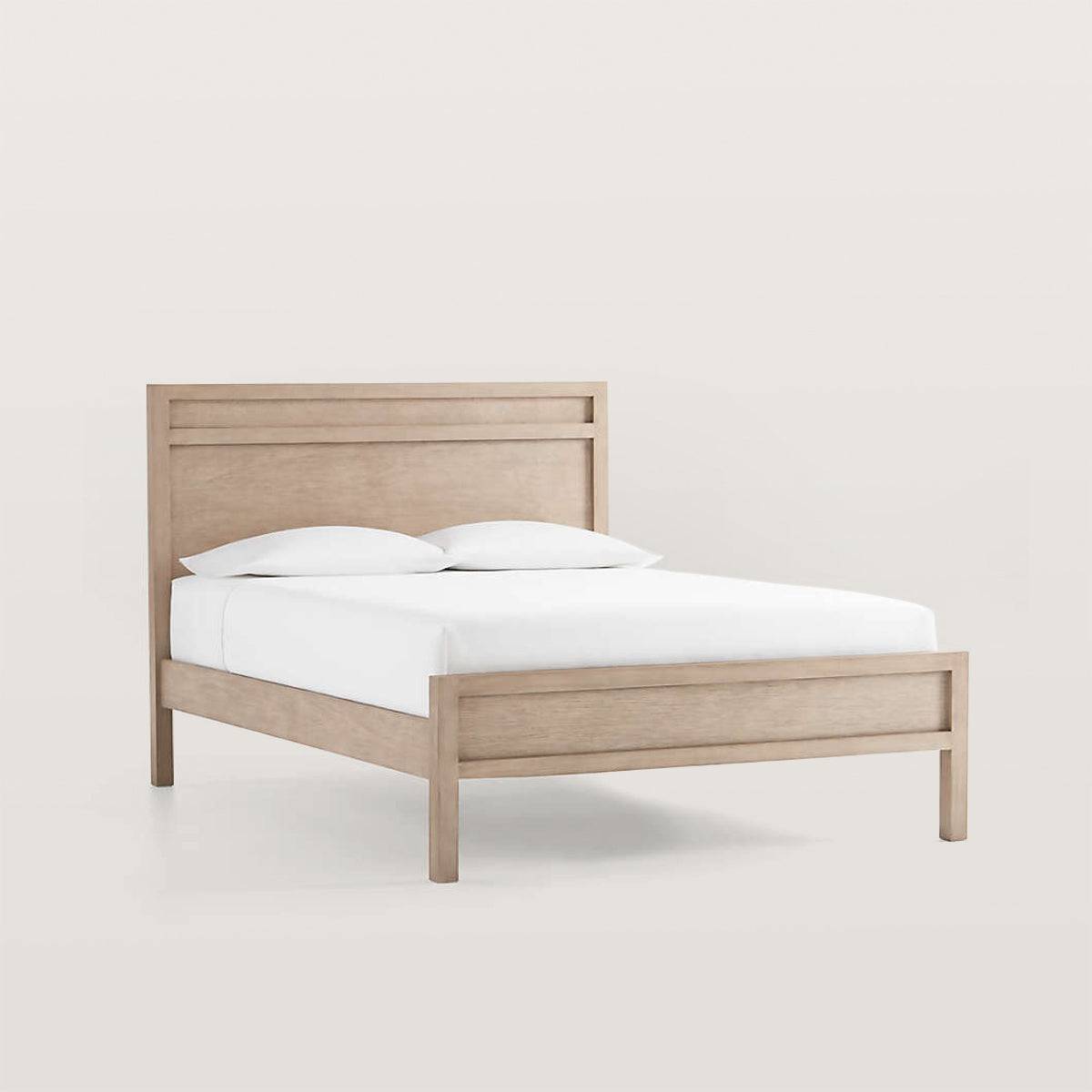 Simple Solid Color Wooden Queen Bed Frame