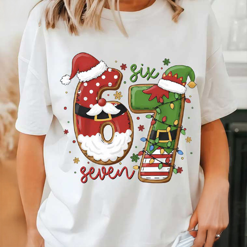 Six Seven Funny Santa And Elf Christmas Meme Shirt Christmas For Wife