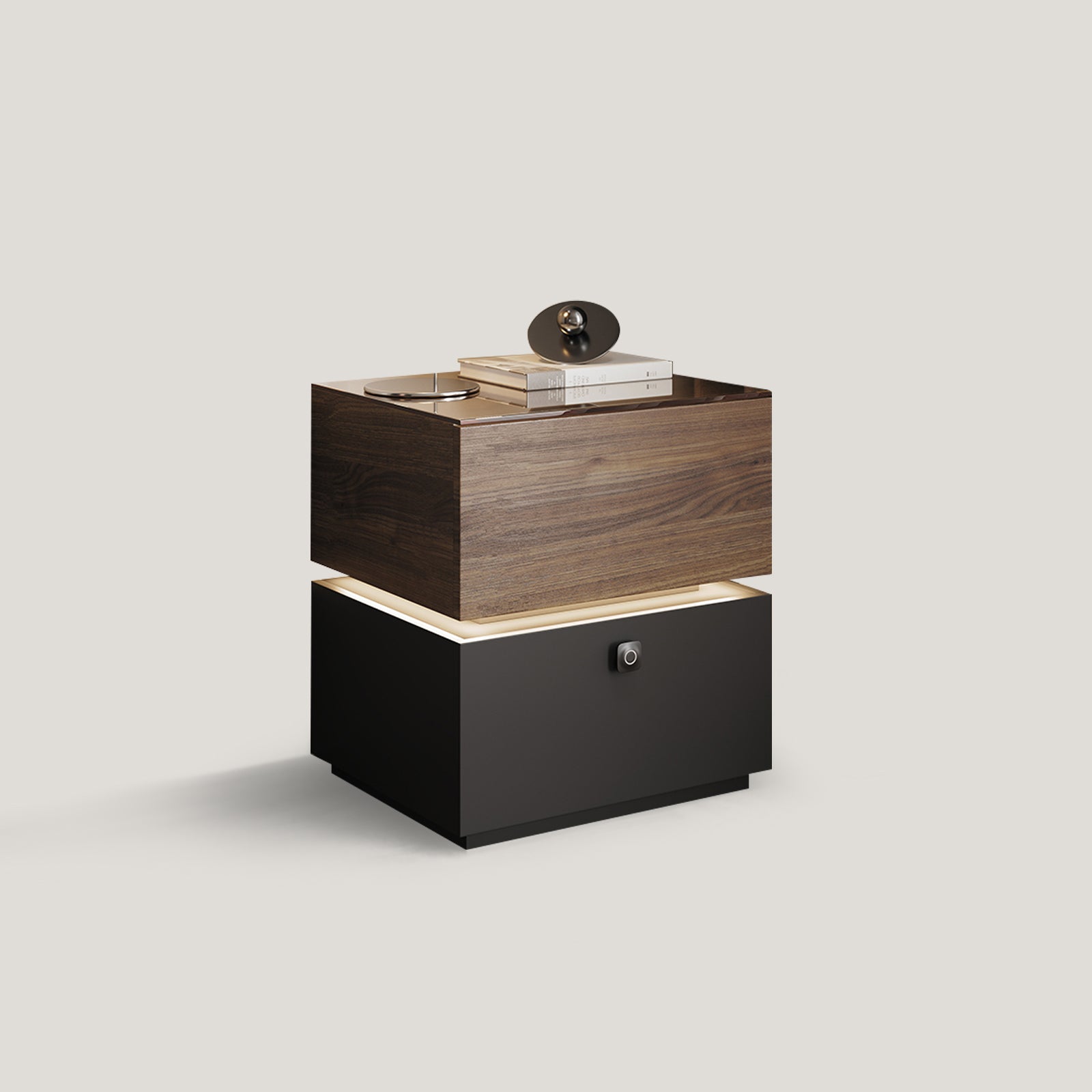 Smart Nightstand with Fingerprint Lock Bedside Table