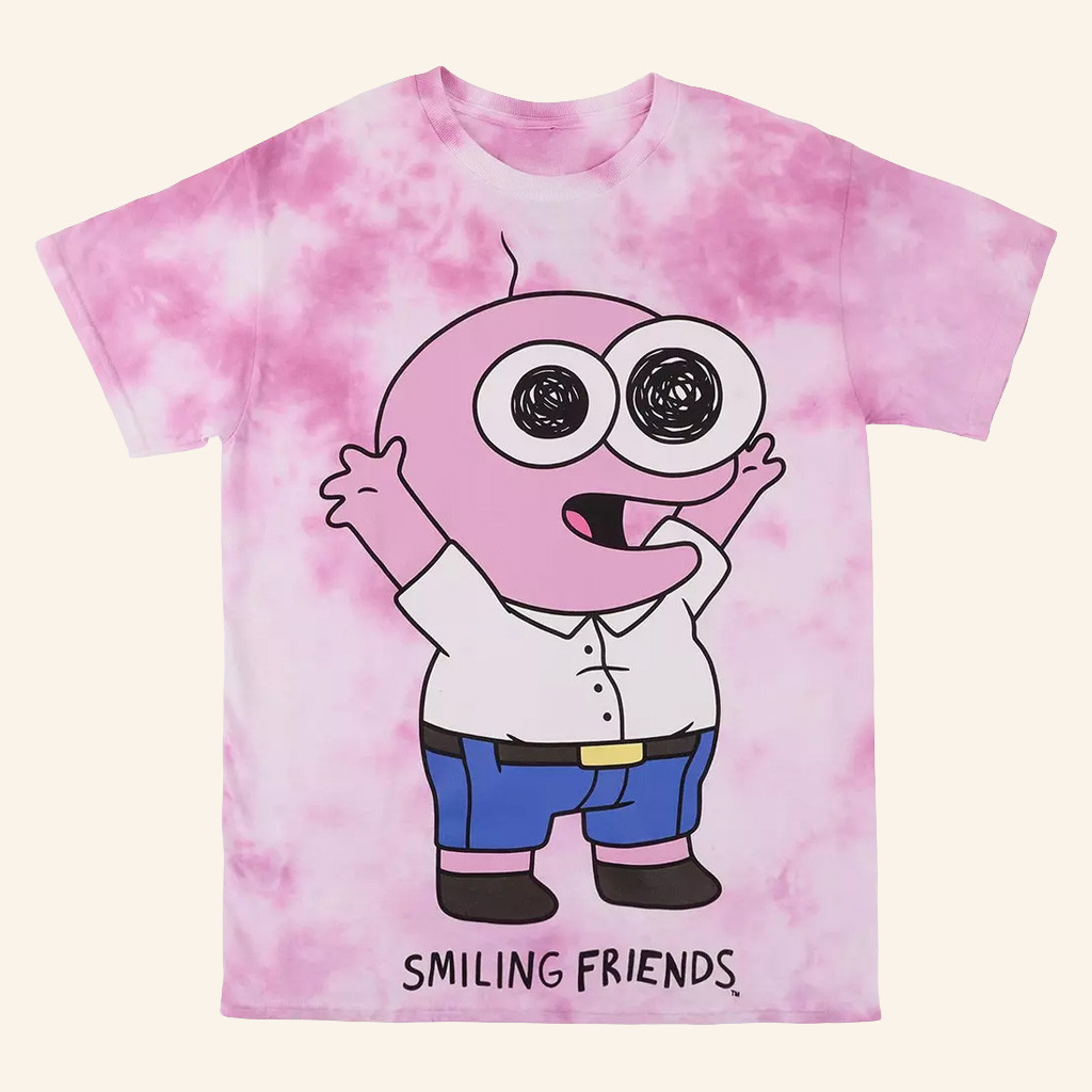 Smiling Friends Merch Smiling Friends Pim Pink Tie Dye T-Shirt Xmas For Daughter
