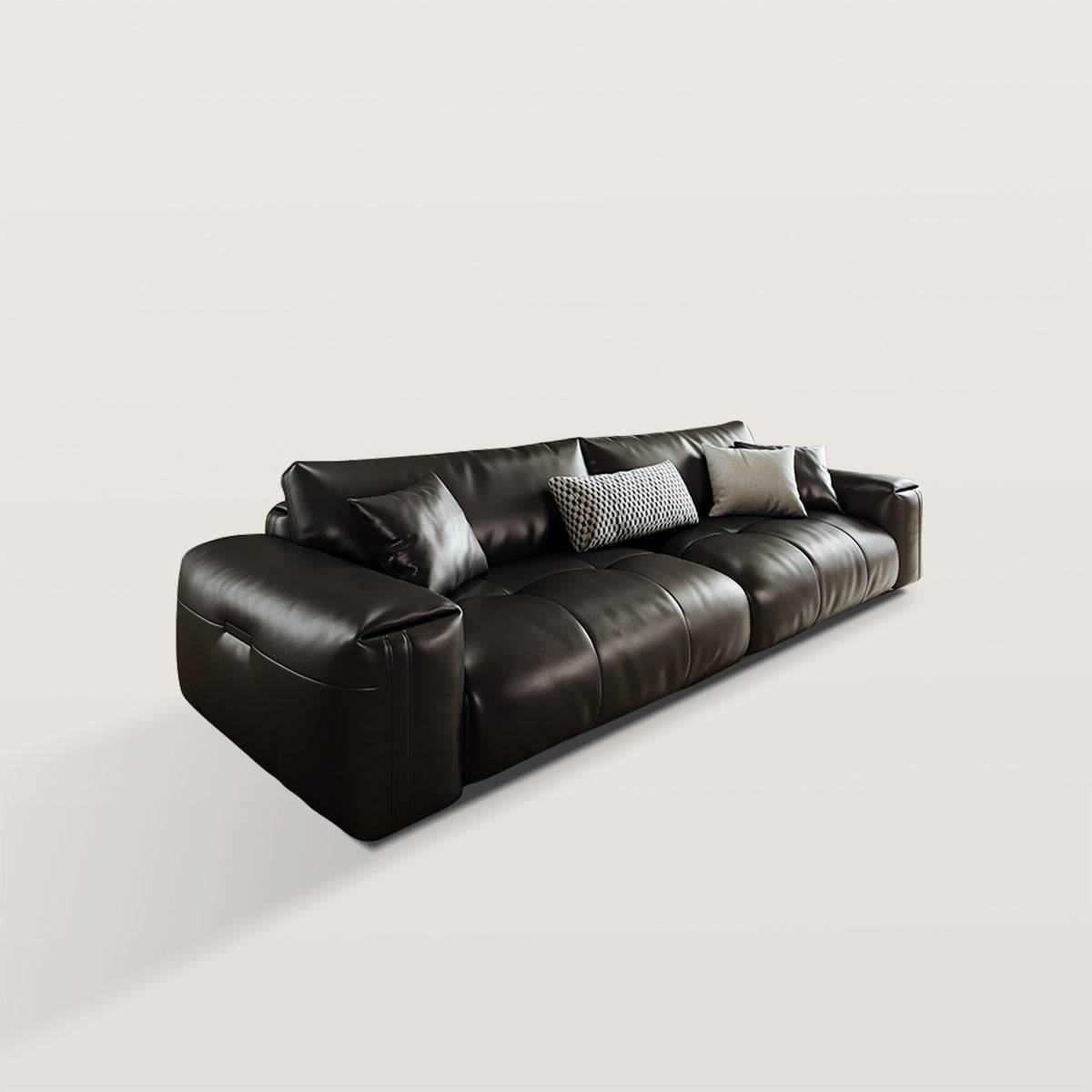Soft Straight-row Leather Sofa for Living Room