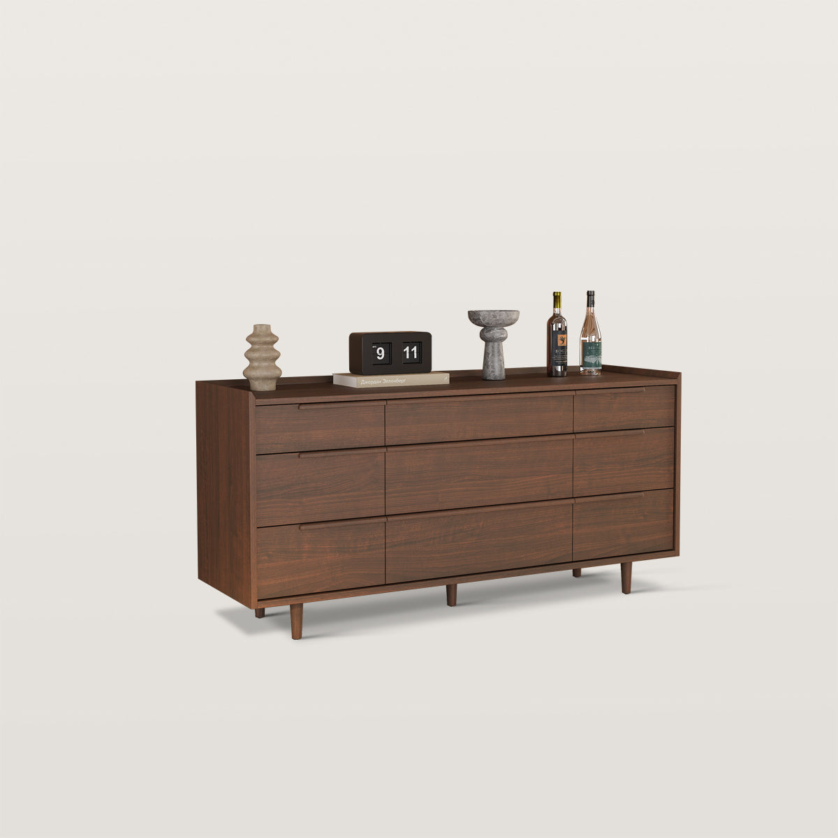 Solid Color Storage Cabinet with 9-Drawer Dresser