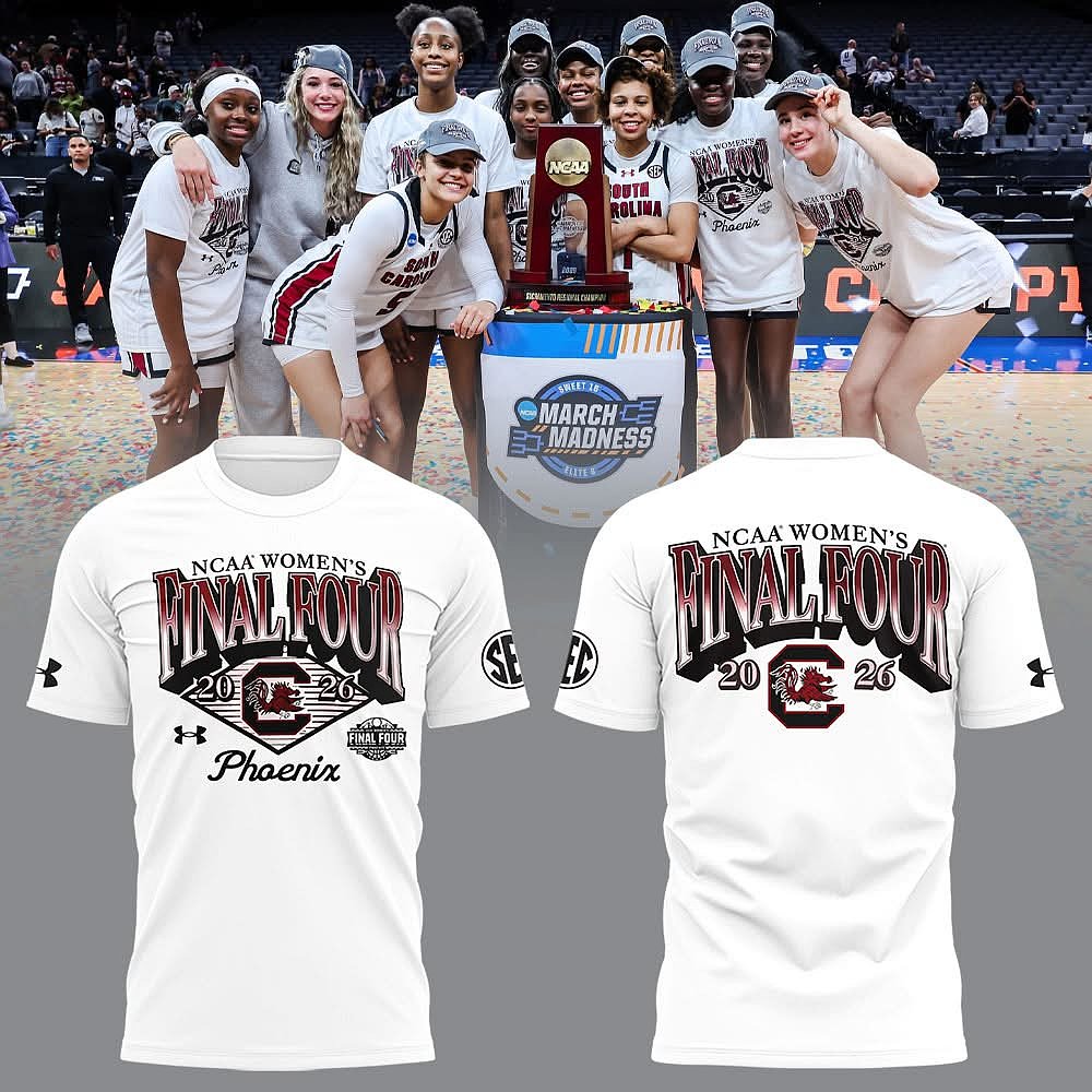South Carolina Gamecocks Women_s Basketball Final Four 2026 White T-Shirt