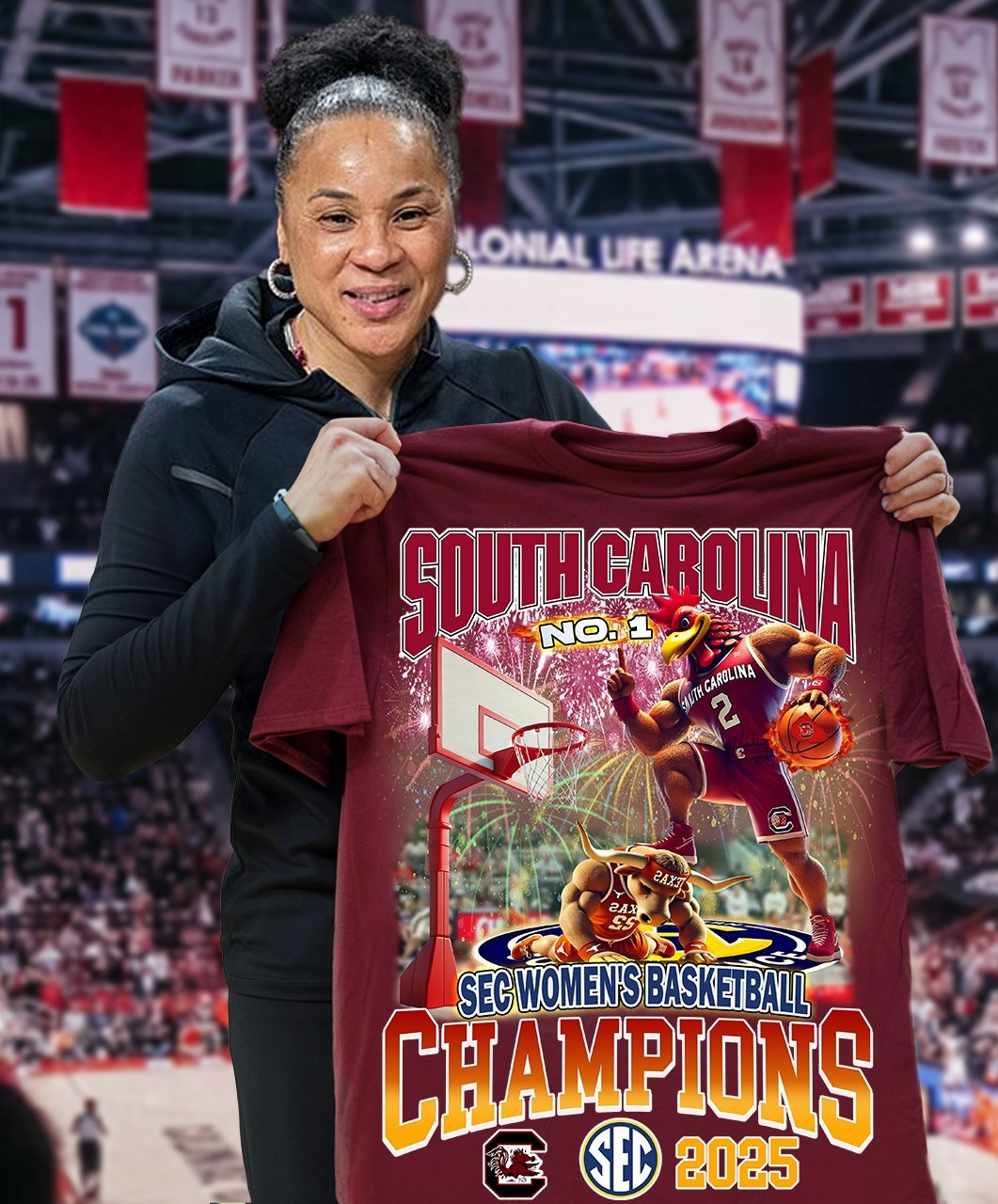 South Carolina SEC Women's Basketball Champions 2025 Shirt Merch Gifts For Basketball Fan