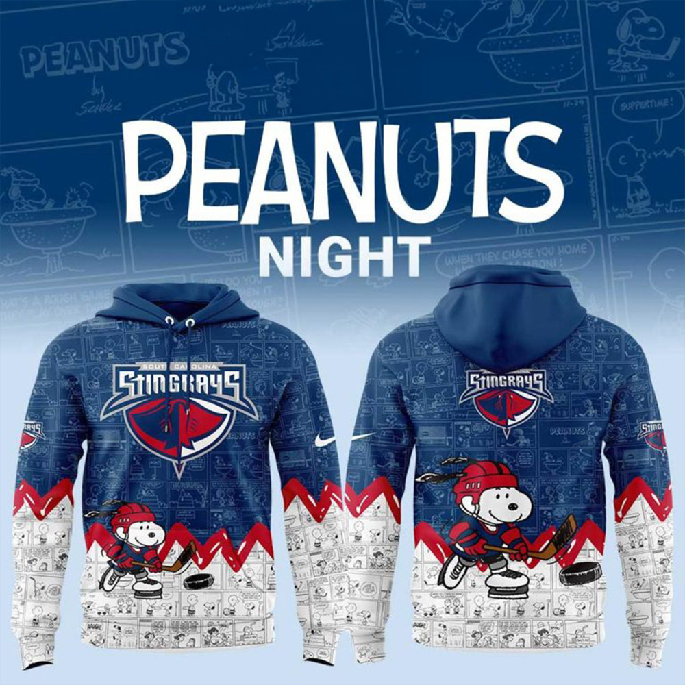 South Carolina Stingrays 75th Anniversary Of Peanuts Snoopy Hoodie Gift Ideas For Fan