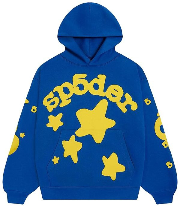 Sp5der Beluga Hoodie TC Blue Stars 555 Spider Web Hoodie Apparel Merch Gifts For Him