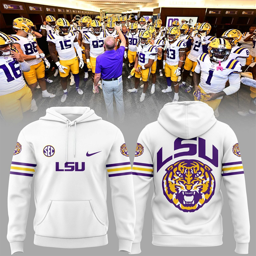 Special LSU Tigers White Hoodie Gift For Tigers Fans 2025