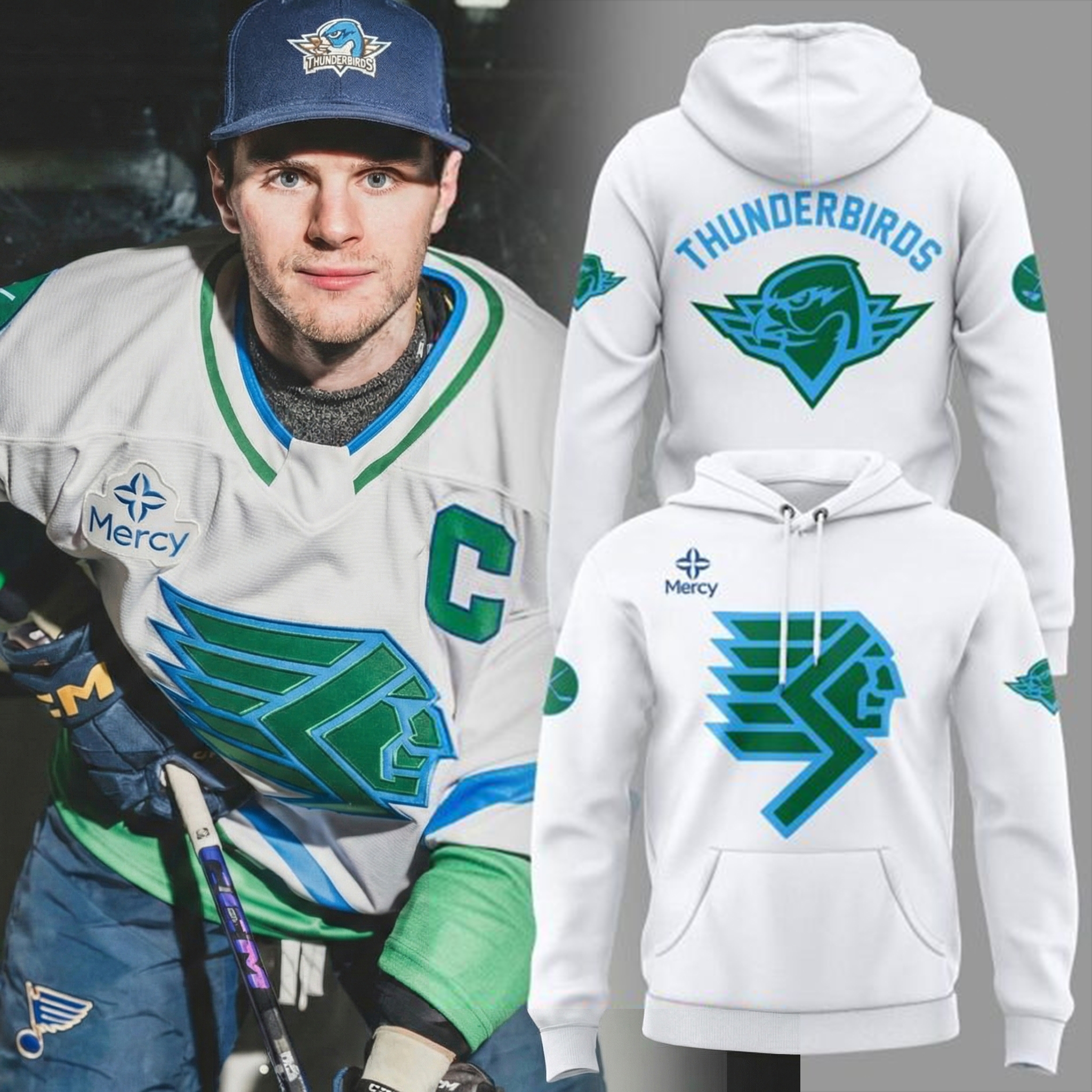 Springfield Thunderbirds Circa 1979 Throwback Hoodie Thunderbirds Merchandise Best NHL Fans Gifts