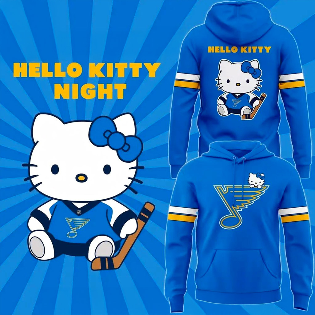 St Louis Blues Hello Kitty Night Hoodie Blues Merch Xmas Gifts For Girlfriend