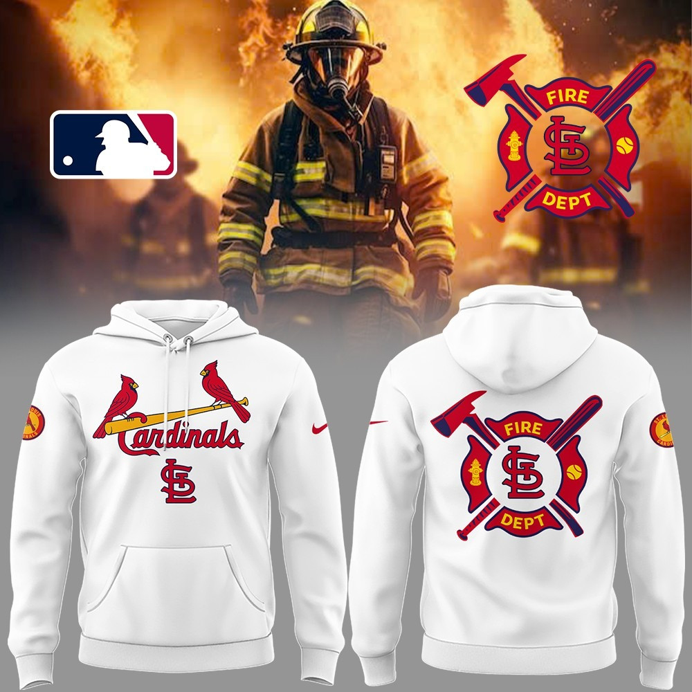 St. Louis Cardinals Firefighter Appreciation Night Hoodie MLB Merch Baseball Fan Best Gifts