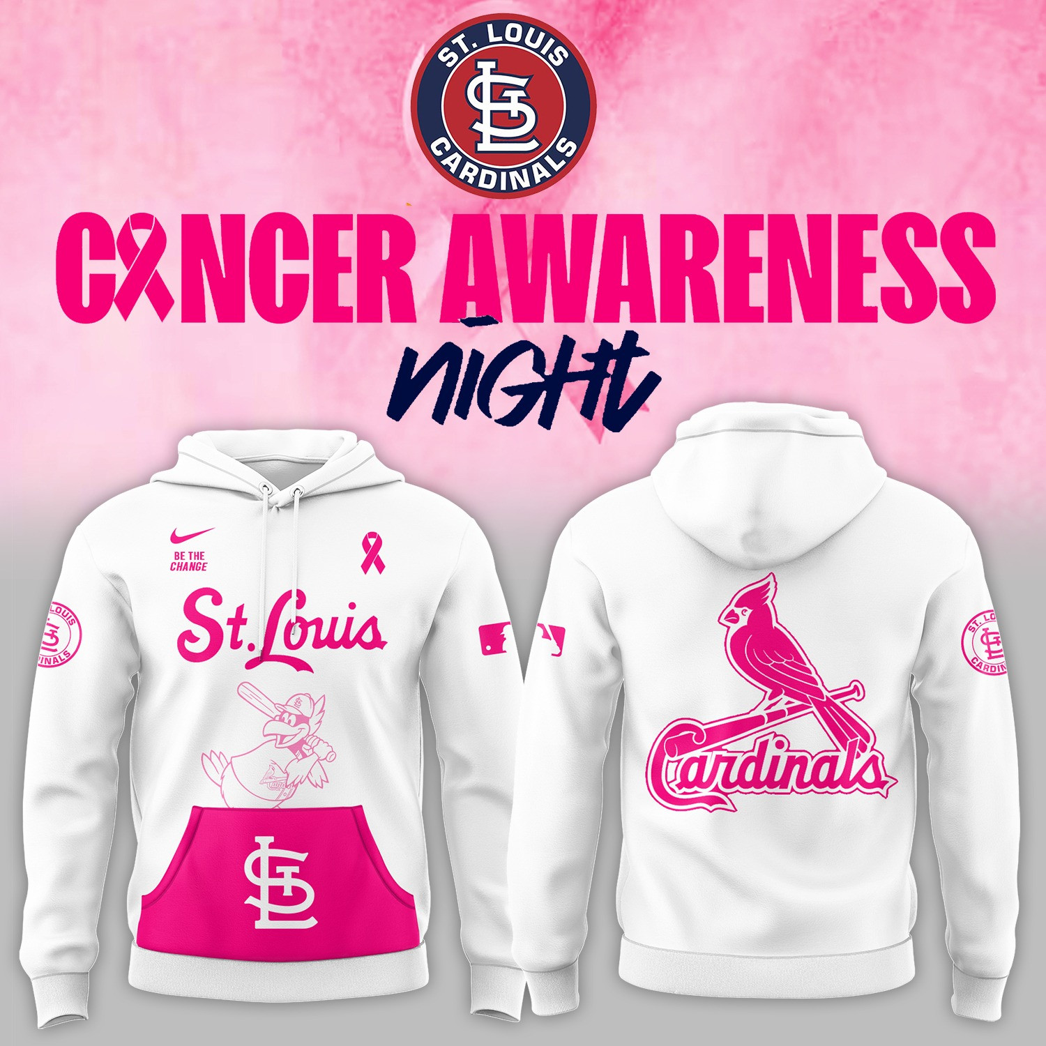 St. Louis Cardinals x Cancer Awareness Night 2025 Hoodie Baseball Lover Fan Gifts For Her
